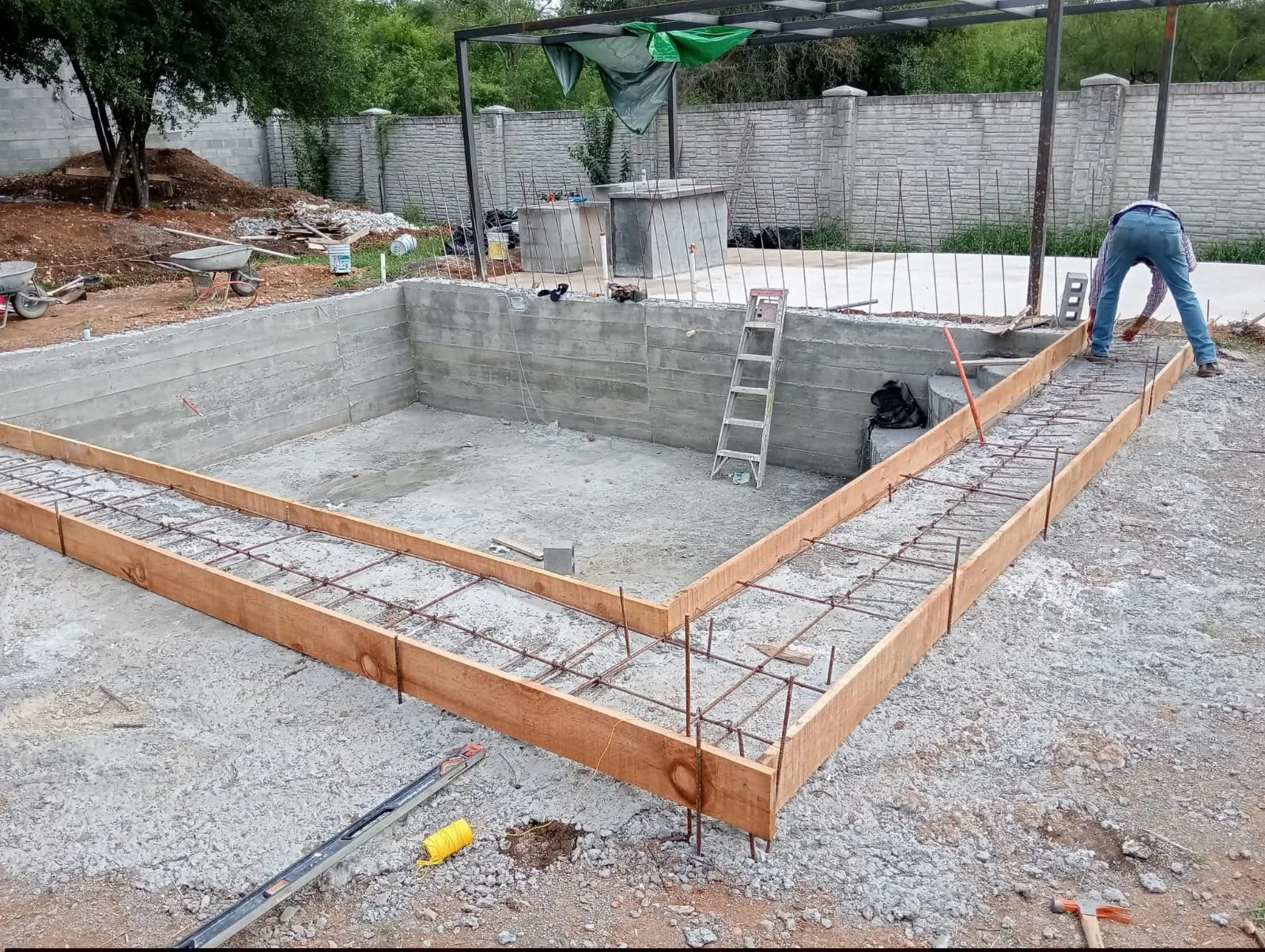 Alberca estructura concreto
