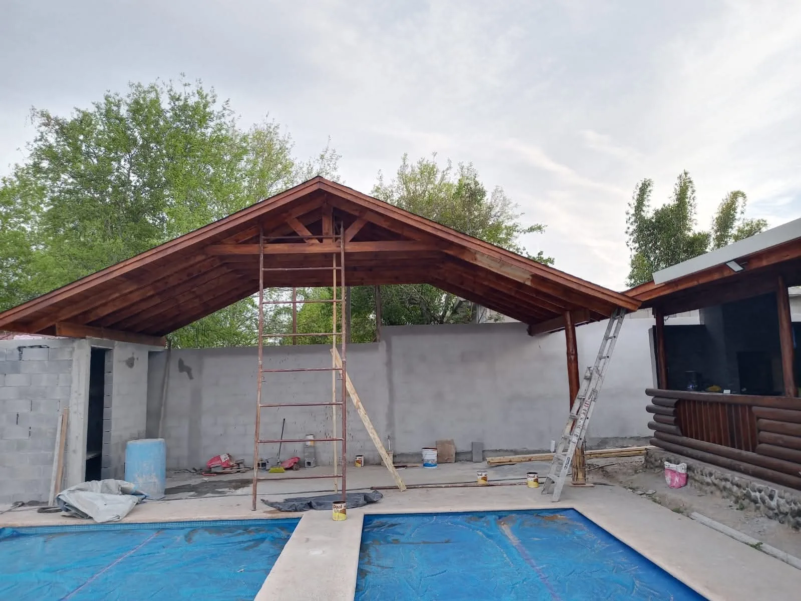 Palapa alberca estructura