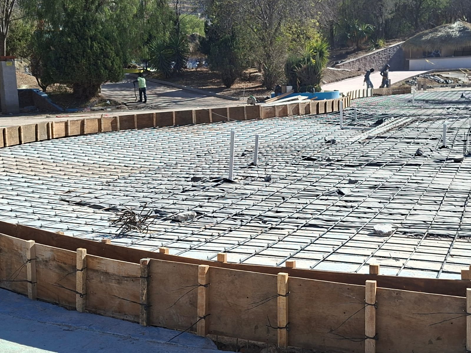 Preparación de losa con acero de refuerzo